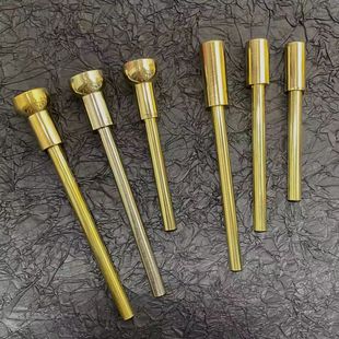 兰州水烟壶烟锅配件黄铜白铜水烟袋烟块小中大号三孔烟斗锅子批发