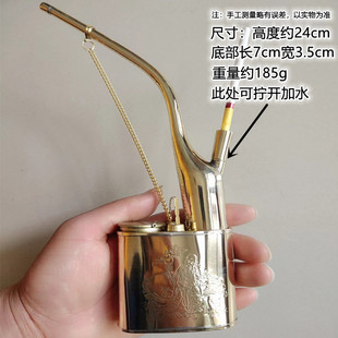 老式纯铜男女士粗中细烟嘴三用水过滤烟斗水烟袋锅水烟壶烟筒两用