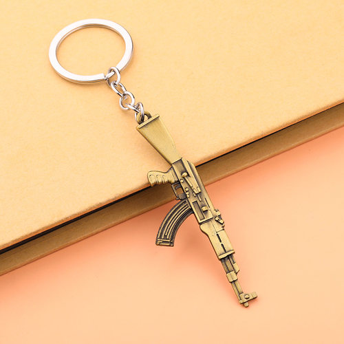 CF 穿越火线 游戏冲锋枪AK47武器模型钥匙扣挂件 合金钥匙扣8cm