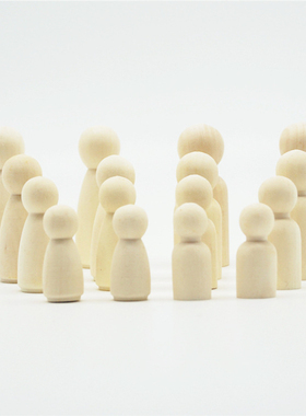 diy小木人装饰摆件木质男女娃娃儿童彩绘涂鸦木偶玩具