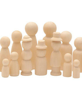 DIY心理学实木小木人偶创意涂鸦装饰摆件彩绘玩具