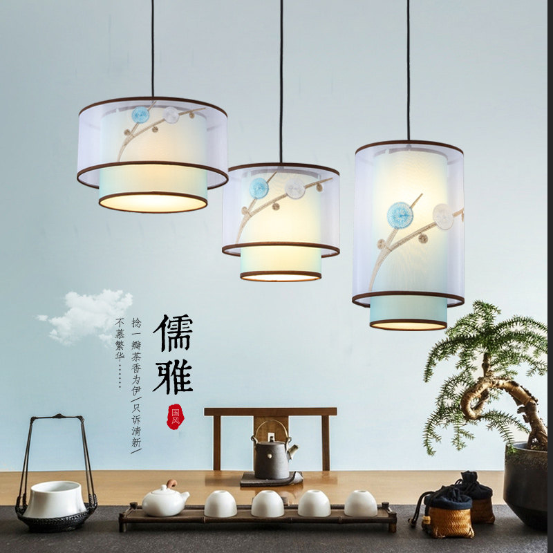 新中式小吊灯中国风温馨浪漫卧室床头灯创意茶楼餐厅书房玄关灯具_虎窝淘