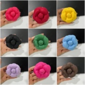 全5.5cm高端牛仔布山茶花小香花定型花鞋 花胸花头夹加高档胸针
