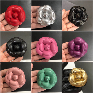 金色皮面山茶花高端定型胸花小香花加胸针 全6.1cm王一博类型同款