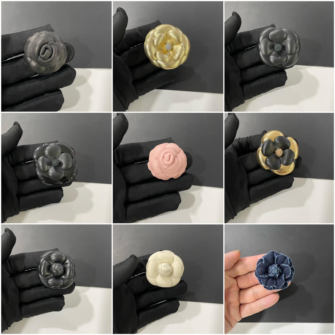 小花款真皮牛仔布DIY真皮山茶花