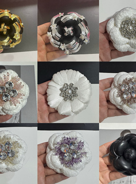 全部8cm井柏然同款高端羊纹山茶花小香花定型胸花头夹加胸针发夹