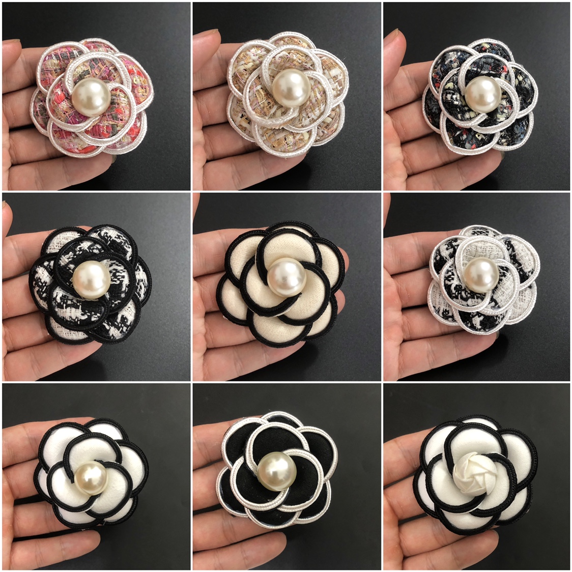 6.1cm高端DIY绒布加珍珠小香女