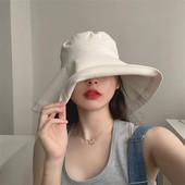 日本uvcut防晒帽女夏遮脸防紫外线遮阳帽2021爆款 日系大檐渔夫帽