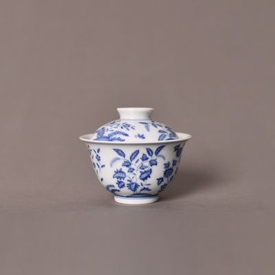 好用青花九秋不烫手盖碗景德镇