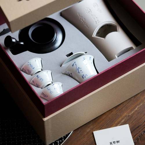 谷雨山房鸿之雕刻松野煎套组盖碗容量110cc杯25cc壶400cc