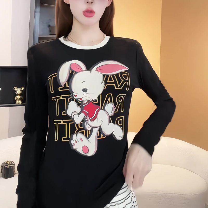 秋冬季新款韩版小众百搭长袖T恤修身显瘦打底衫上衣女