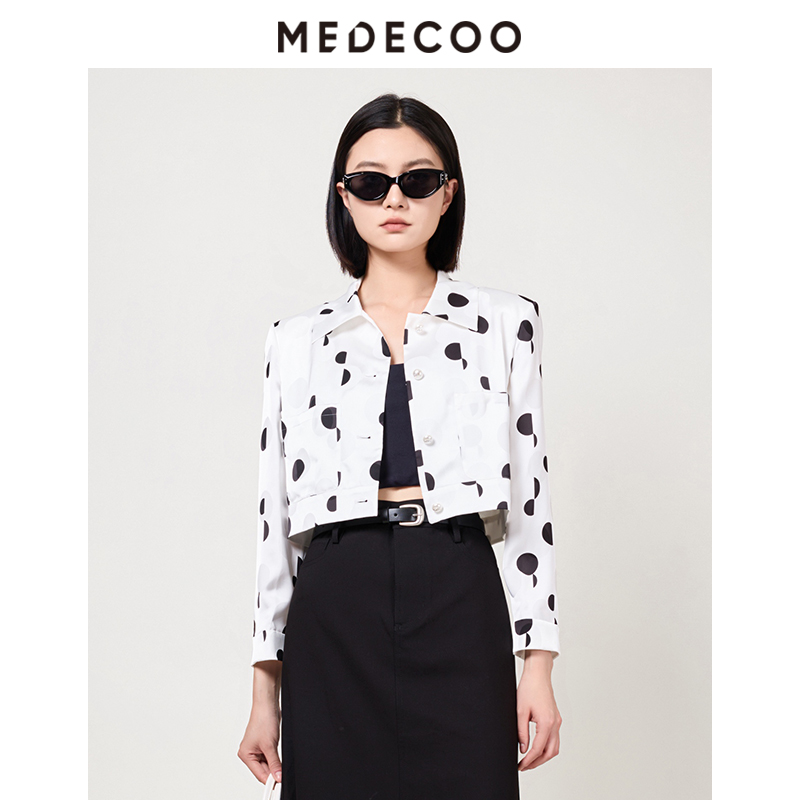 MEDECOO休闲减龄短款修身外套