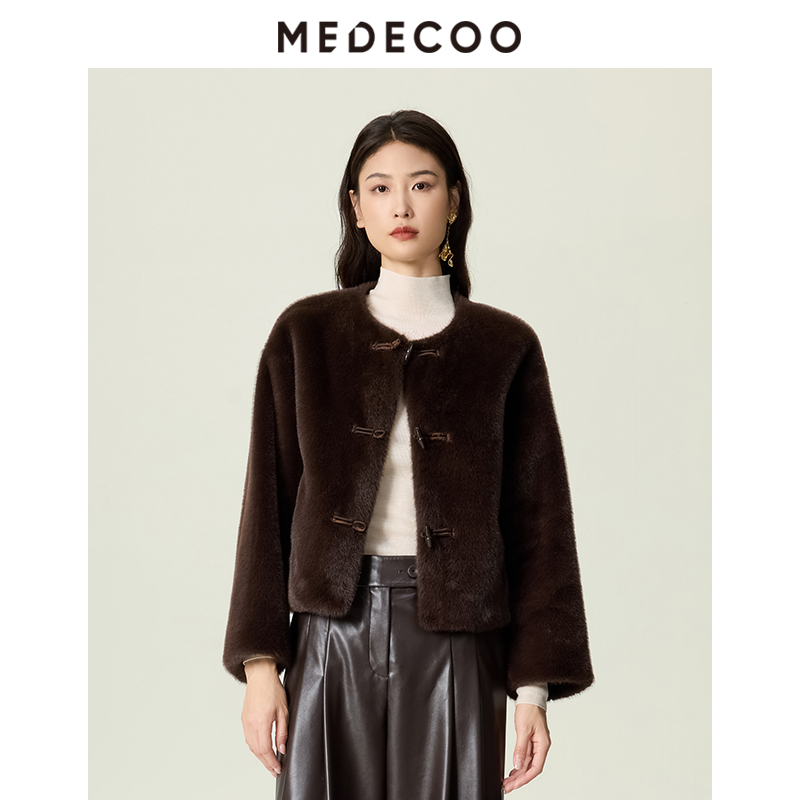 环保皮草短款保暖外套