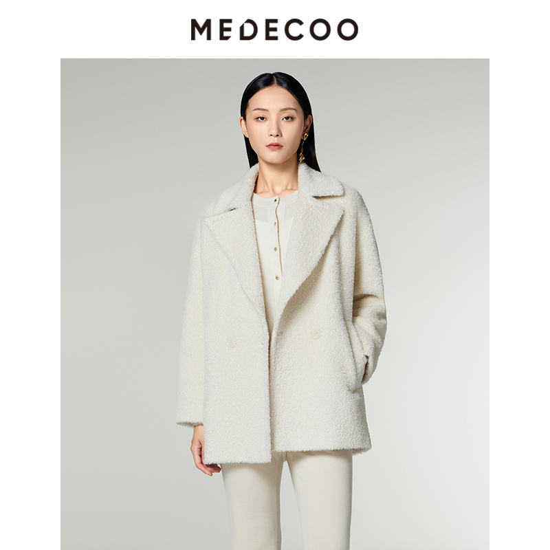 墨蒂珂羊毛羊驼毛混纺中长款大衣