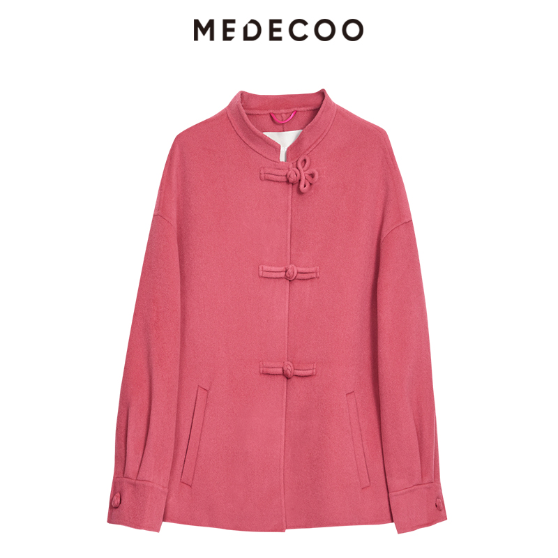 墨蒂珂羊毛呢中式盘扣大衣