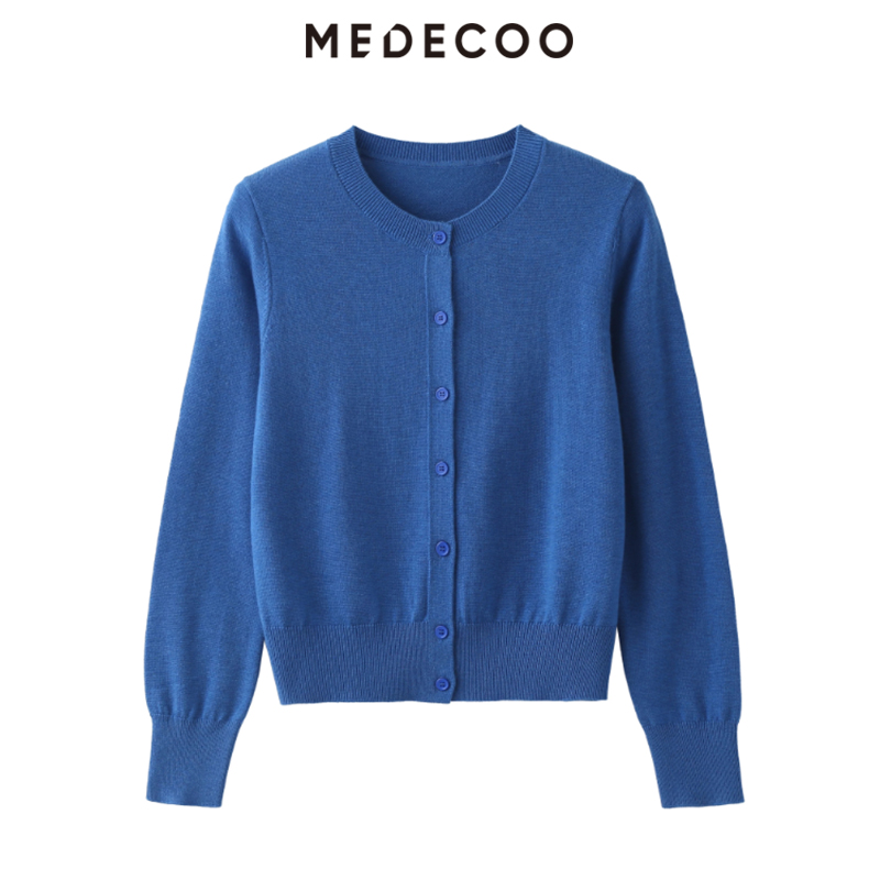 羊毛圆领针织衫开衫空调衫