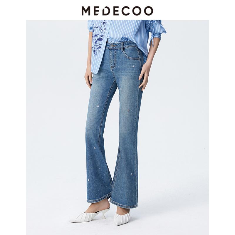 墨蒂珂2025春新款修身显瘦牛仔裤