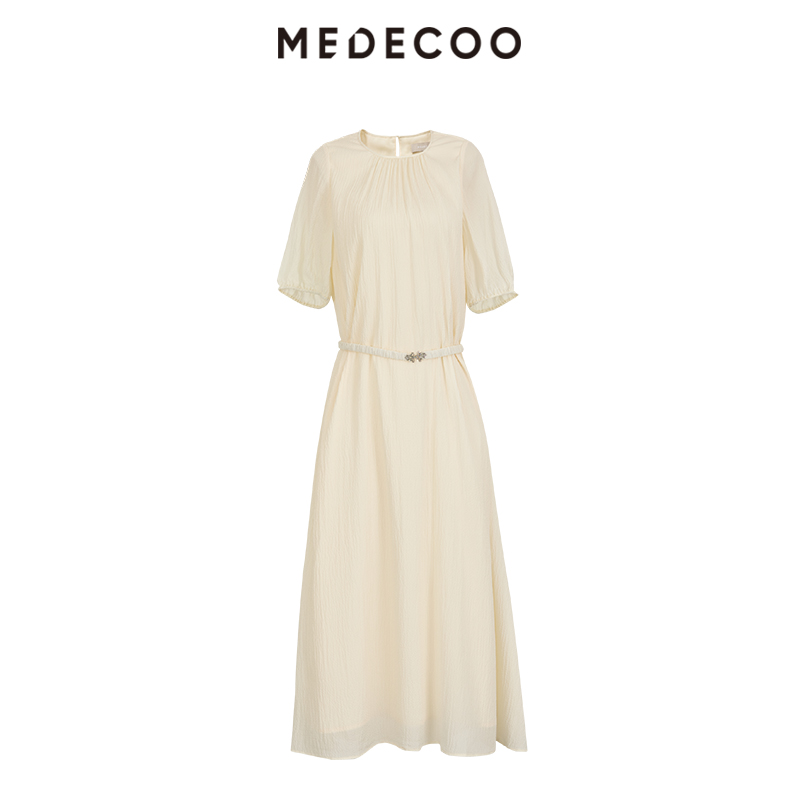 墨蒂珂A字抽褶A字连衣裙