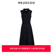 墨蒂珂2025冬季 新款 单排扣衬衫 MEDECOO 领无袖 羊毛连衣裙MID90101