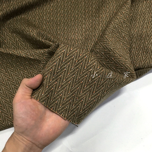 意大利进口 棕咖色彩点波浪纹图案羊毛料面料 春秋 西装 大衣布料