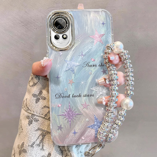 适用华为nova14手机壳13pro羽纱12Ultra全包11se带镜头膜10彩色星星9爆款8保护套7专用6少女5新款手链活力版