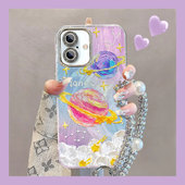 适用苹果16手机壳iPhone15Promax油画星期ip14精孔13羽纱壳11 12创意Xsmax防摔保护套8plus7硬壳6s带镜头膜Xr