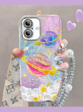 适用苹果16手机壳iPhone15Promax油画星期ip14精孔13羽纱壳11/12创意Xsmax防摔保护套8plus7硬壳6s带镜头膜Xr