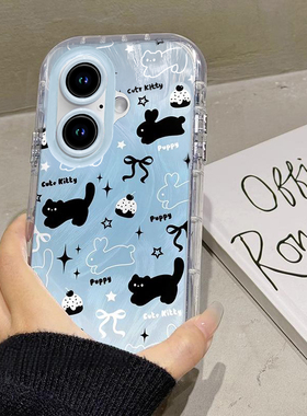 适用苹果16手机壳iPhone15Promax新款ip14晕染13兔子mini可爱12带挂绳11防摔Xs保护套8Pluse2软壳6s卡通7女潮