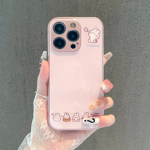 适用苹果全系列少女卖萌兔手机壳