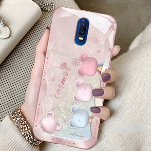 适用贝纹星际熊OPPOR15梦境版手机壳R15标准版金属漆R17玻璃新款专用女动漫防摔保护套全包高级感新品外壳