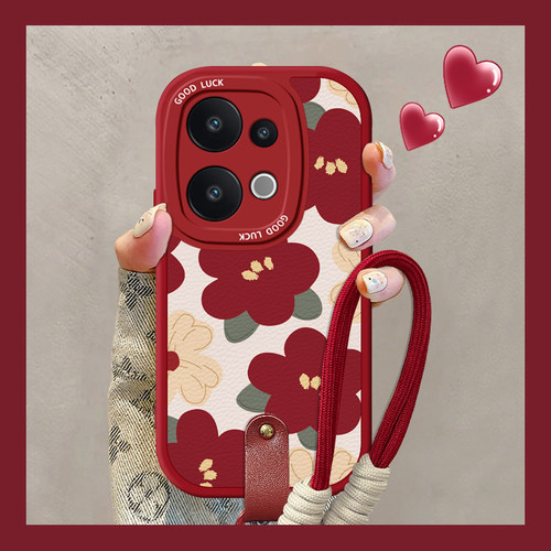 适用VIVOS系列手机壳油画ins花朵