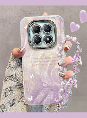 适用红米note14pro+手机壳15/13R高级感12轻奢风11挂绳10紫色蝴蝶9高级感turbo4pro保护套redmi全包少女新款