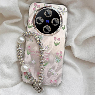 适用郁金香vivoX200promini手机壳x100Ultra电镀羽纱x90s外壳x80专用X70少女心X60新品 x50防摔保护套全包新款