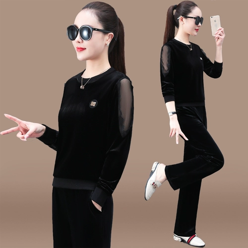 Осенний спортивный костюм для отдыха, свитшот, штаны, комплект, оверсайз