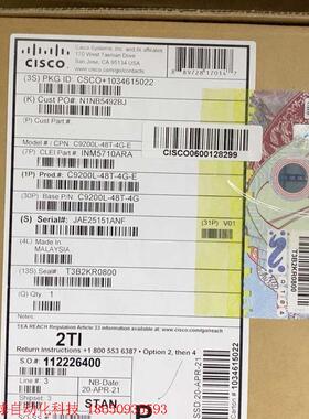 思科C9200L-48T-4G-E 剩余1台 便宜出售。全新