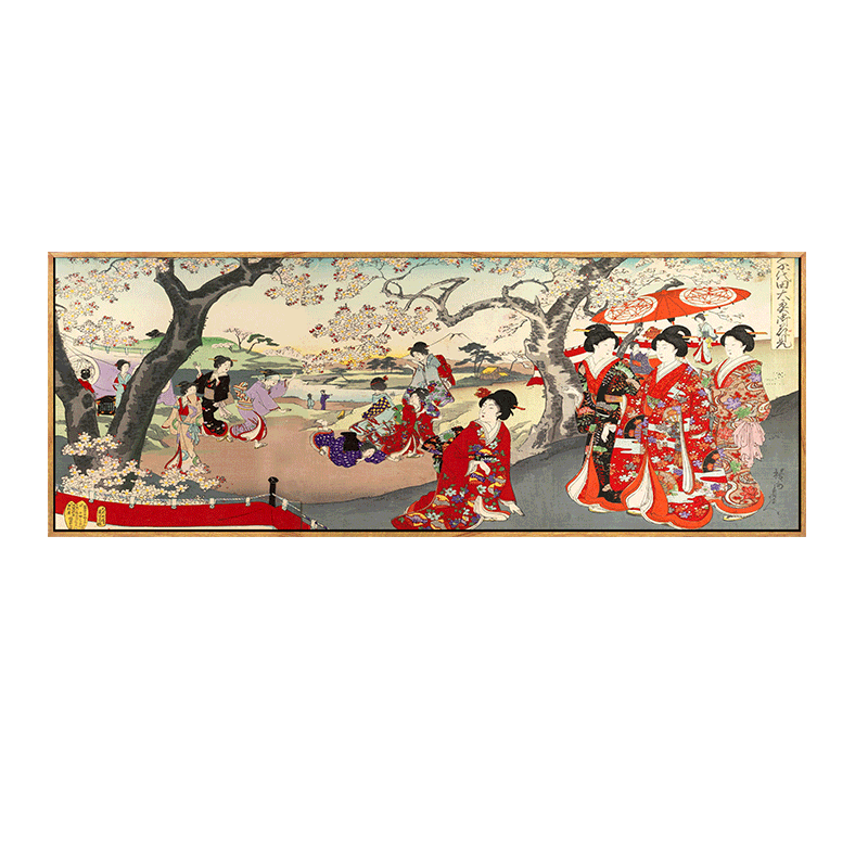 日式风艺伎武士相扑榻榻米挂画
