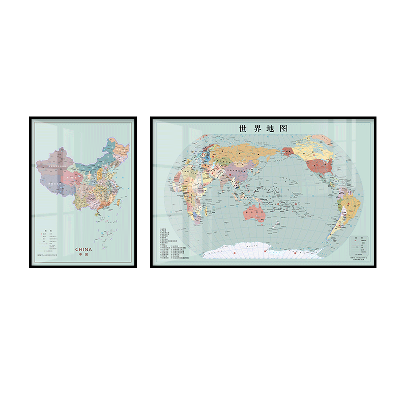 地图装饰画办公室挂画