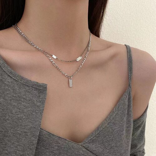 钛钢钛钢锁骨链女轻奢小众