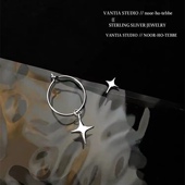 925纯银星星耳环女夏季 小众设计感高级耳钉2023年新款 潮气质耳饰