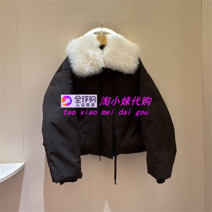 鸭绒羊毛皮翻领休闲羽绒服外套女XRJ7G09C 新款 JR专柜正品 2025冬季