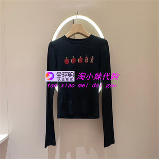 针织衫 JR专柜正品 圆领苹果印花长袖 新款 上衣女XSJ1T09C 2026年春季