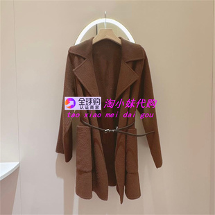 西装 新款 领拼接腰带毛呢大衣女外套XRJ7D09D 2025年冬季 JR专柜正品