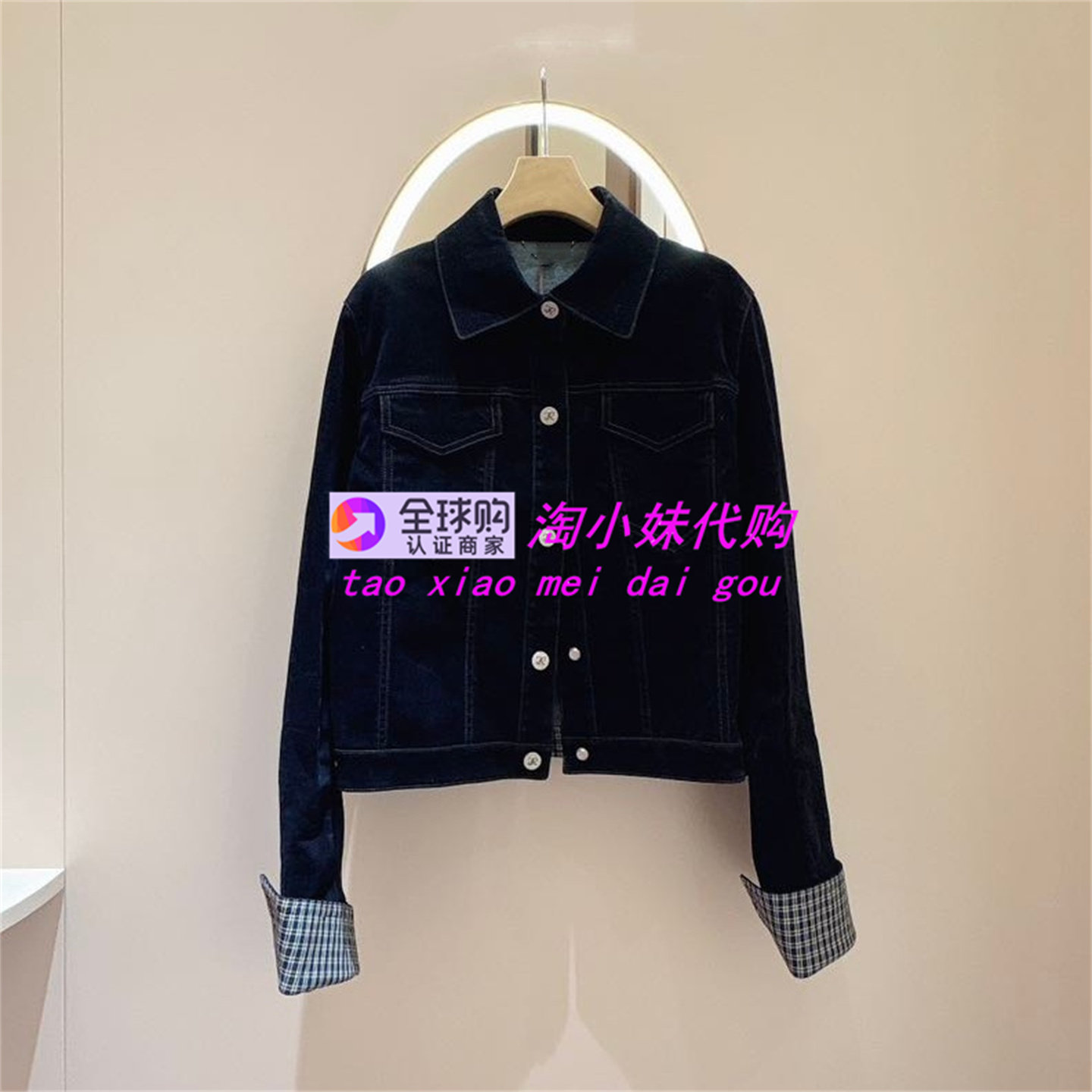 JR专柜正品2025年冬长袖翻领口袋单排扣水洗牛仔上衣外套XRJ7W06C