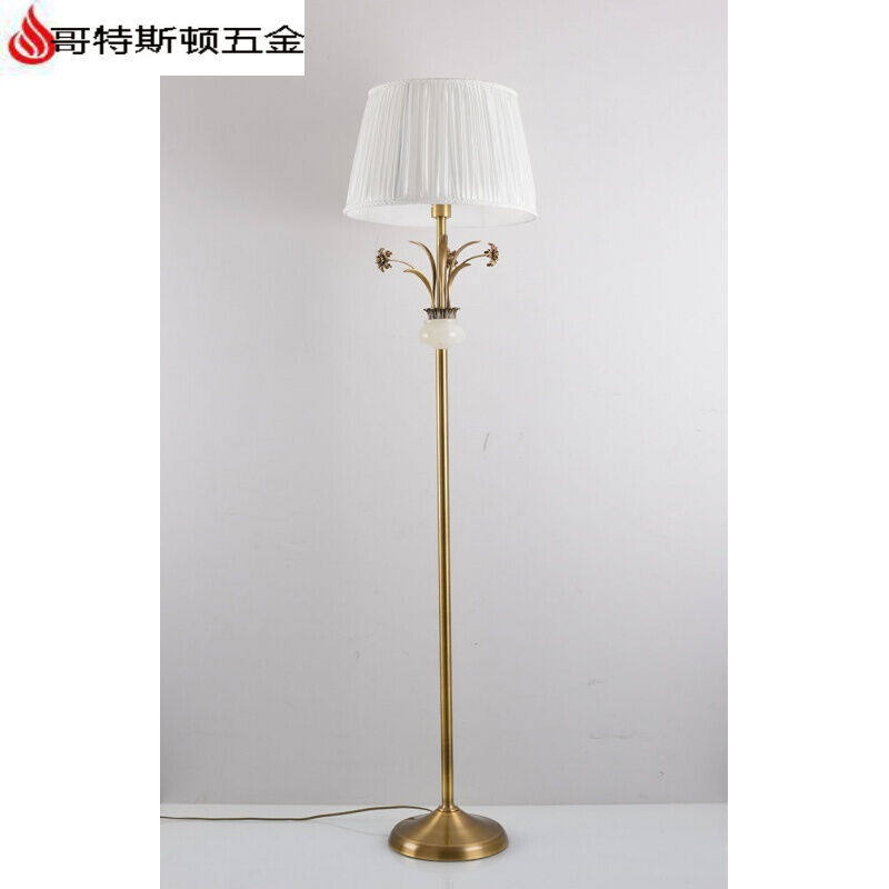 全铜客厅卧室床头台灯小鸟新中式简美复古书房灯落地灯小花配白色
