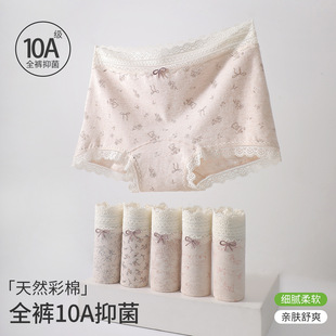 绍兴洛书服饰有限公司A类棉法式复古碎花蕾丝边纯棉女士内裤女10A