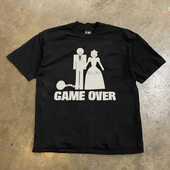 90s原创小众设计爱情 T恤 小众潮牌情侣宽松百搭短袖 难关夏季 新款