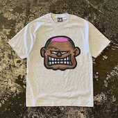 重磅不透 很凶 大哥oversize宽松情侣款 90s90s90s 百搭短袖 T上衣