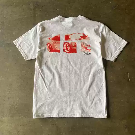 Car Artt Car Culture Vintage Retro American Style Couple Style Easiest for Match Short Sleeve T-Shirt Loose Top