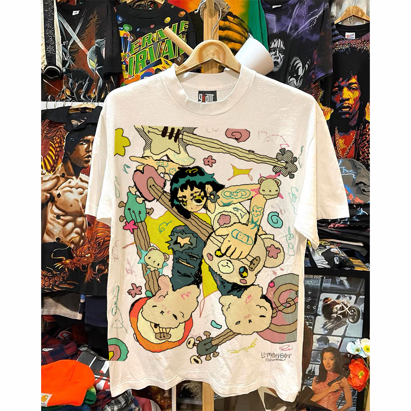 90s90s90s 只做美式复古！嘻哈吉他手高街男女款短袖t恤百搭宽松