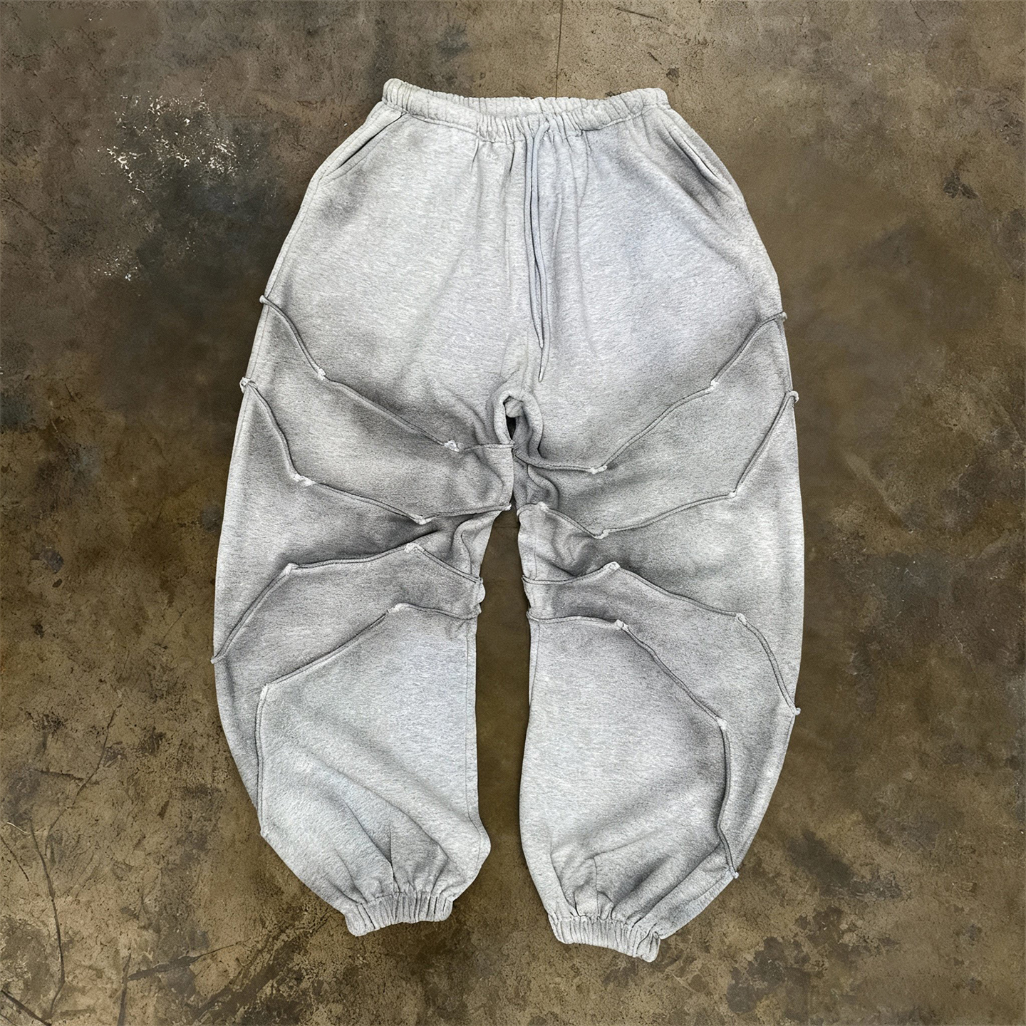 y2k hoodie~美式街头风灰色抽绳卫裤女宽松显瘦百搭休闲运动裤